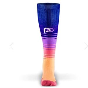 Pro Compression Gradient Knee-High Socks - Blue, Purple, Orange